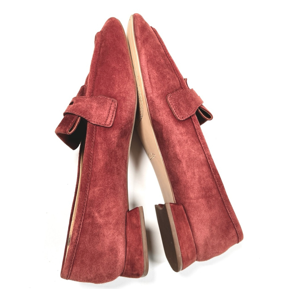 Clarks Suede Womans Loafers Pale Red Brown - Picture 7 of 10